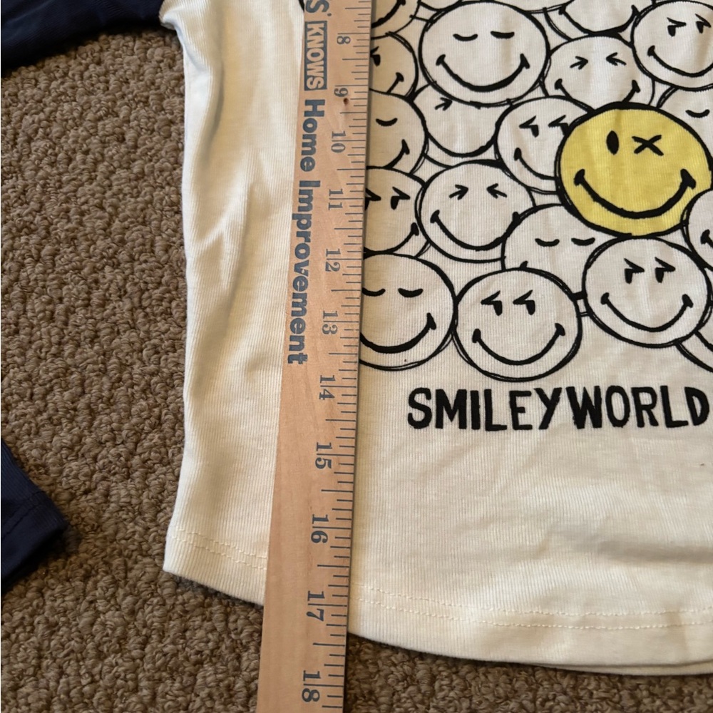 Woman’s Smiley World Long Sleeve Shirt - Navy and White - Picture 4 of 4